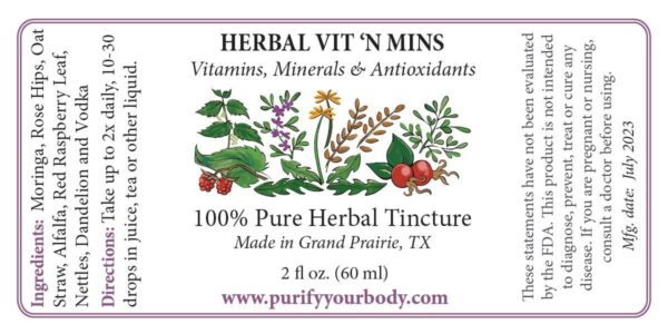 Vit 'n Mins Herbal Tincture - Vitamin & Mineral Antioxidant Formula